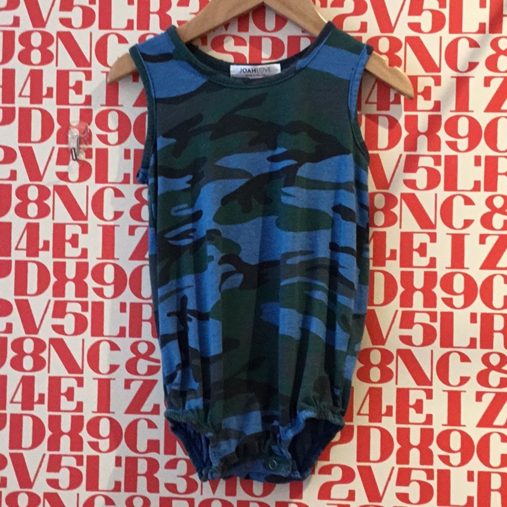 Joah Love Camo Funsuit, NEW WITH TAGS, Size 12 months